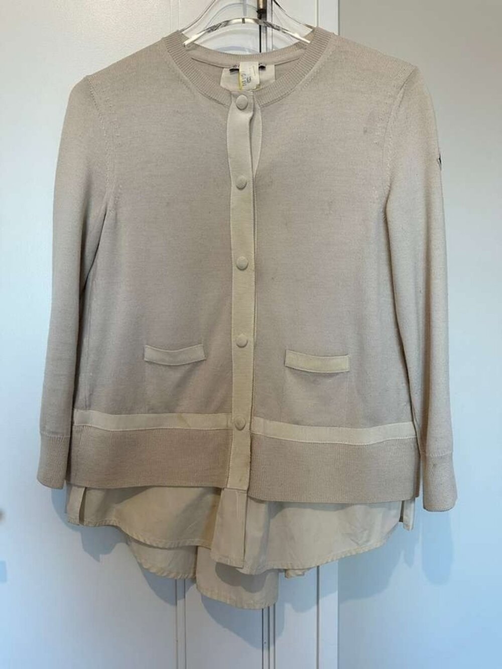 Moncler woman cream cardigan size small